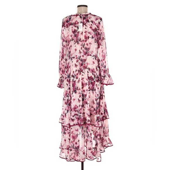 MARCHESA Pom Maxi Dress In Plum - Picture 4 of 7
